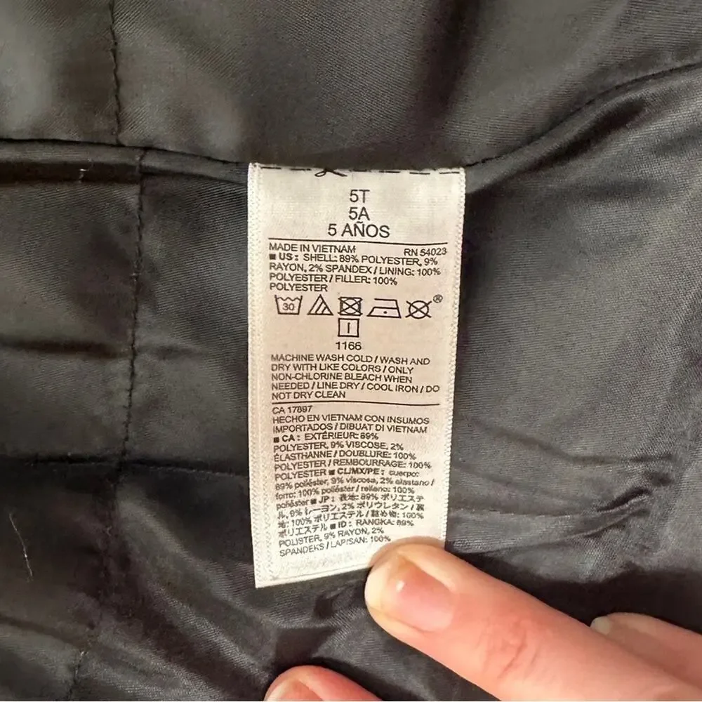 Old Navy Girls Black Peacoat Coat Size 5T Double Breasted Winter